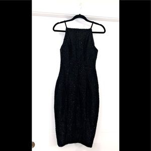 Black Fuzzy Sparkle Dress